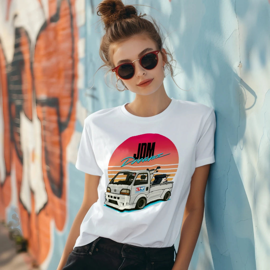 Person Wearing Tshirt T-shirt 80's and 90's Colorful Graphic JDM Illustration